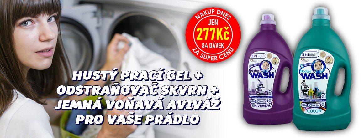 NAKUP DNES - DOCTOR WASH PROFESSIONAL 3 in 1 Prací gel 4,2kg (84-168dávek)
